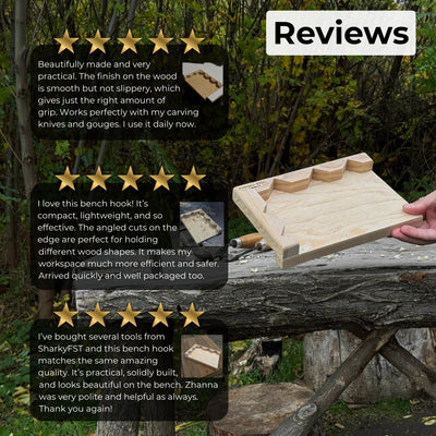 Wooden Bench Hook for Carving. Handcrafted Work Support for Wood Carving - 6