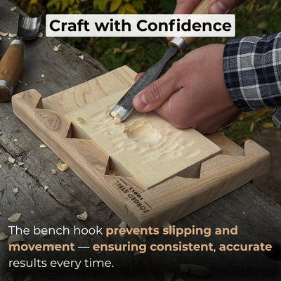 Wooden Bench Hook for Carving. Handcrafted Work Support for Wood Carving - 5