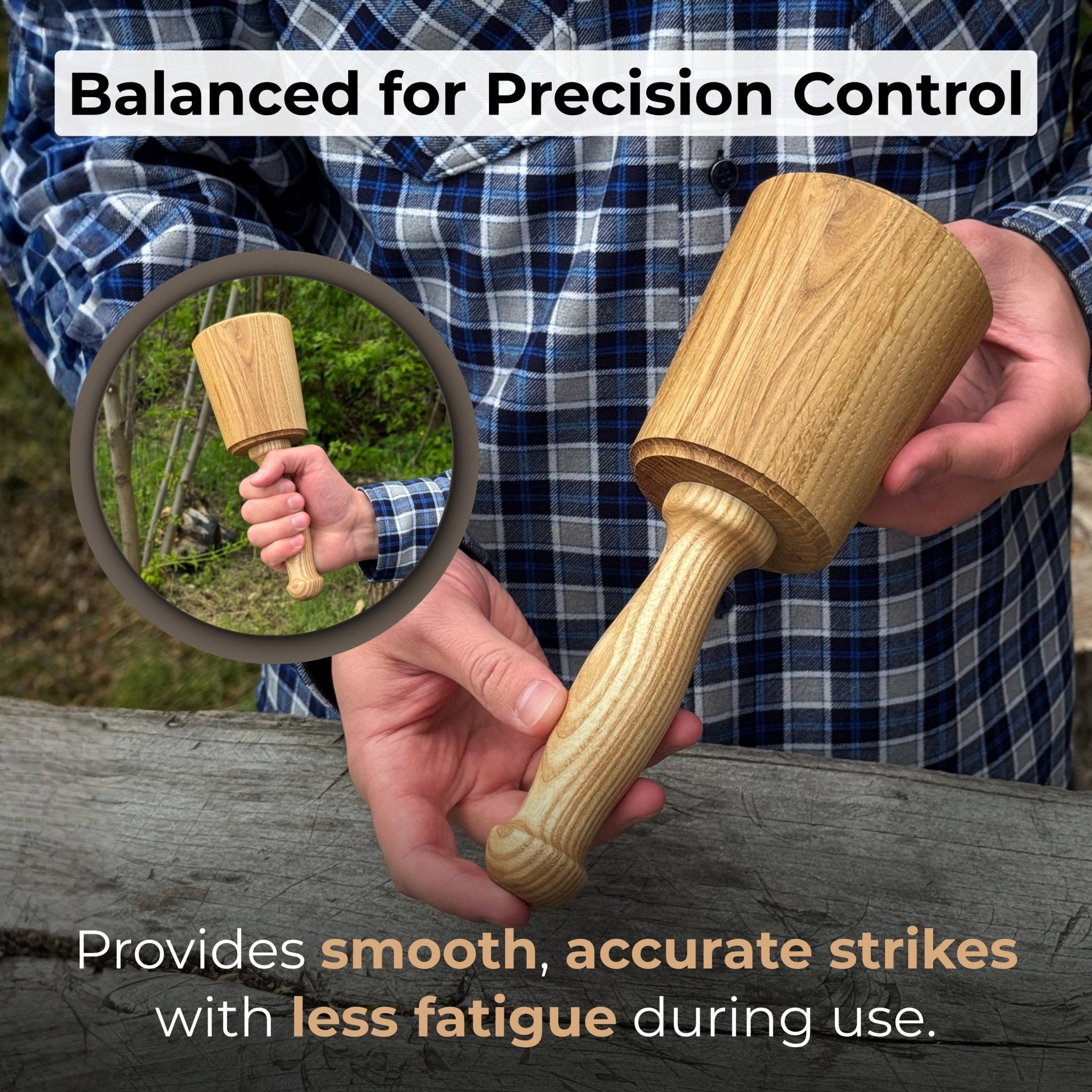 Wooden Mallet 16.75 oz for Woodworking and Carving - 3