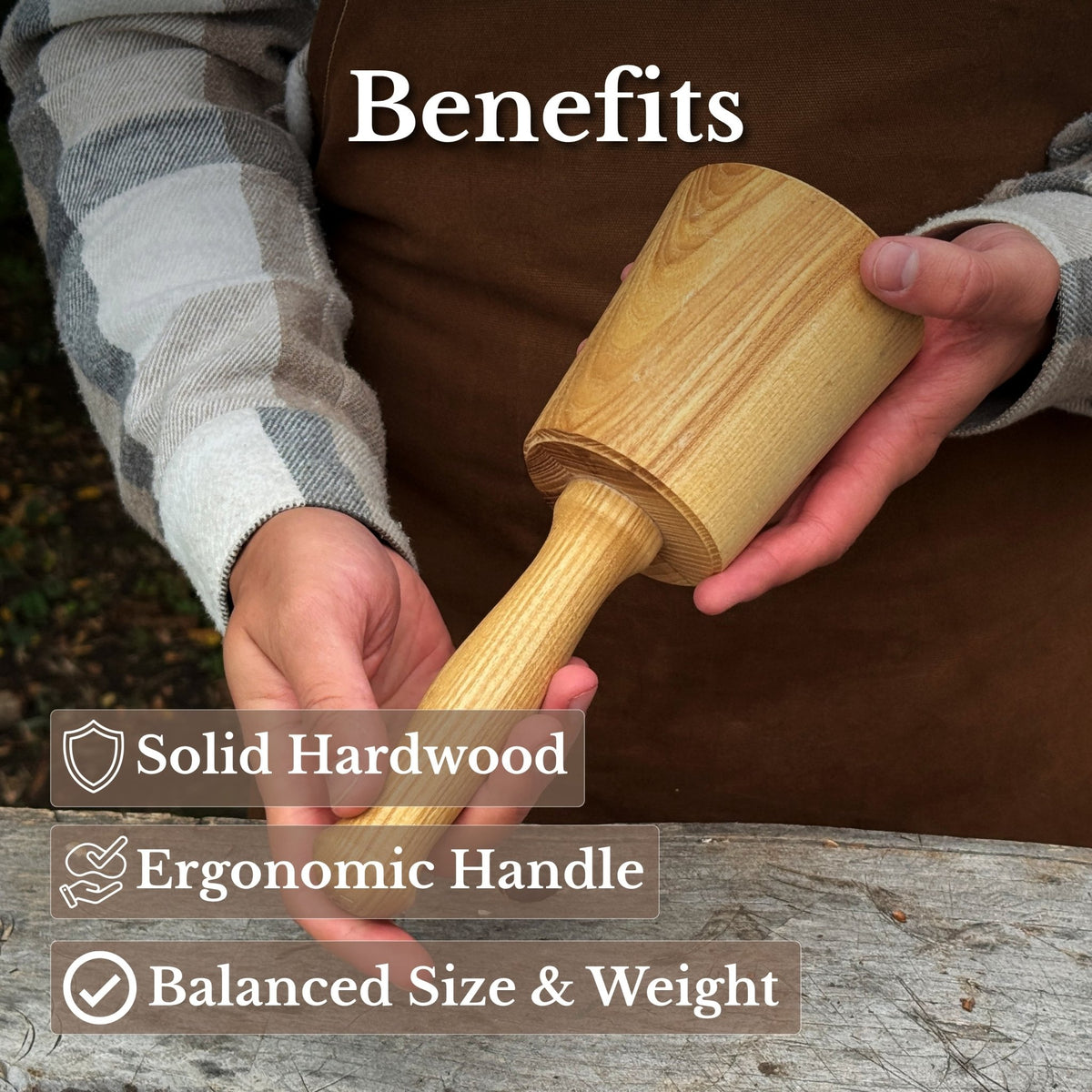 Wooden Mallet 16.75 oz for Woodworking and Carving - 7