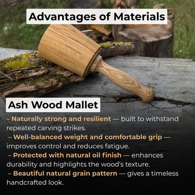 Wooden Mallet 16.75 oz for Woodworking and Carving - 5